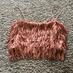 Zara crop fringe top